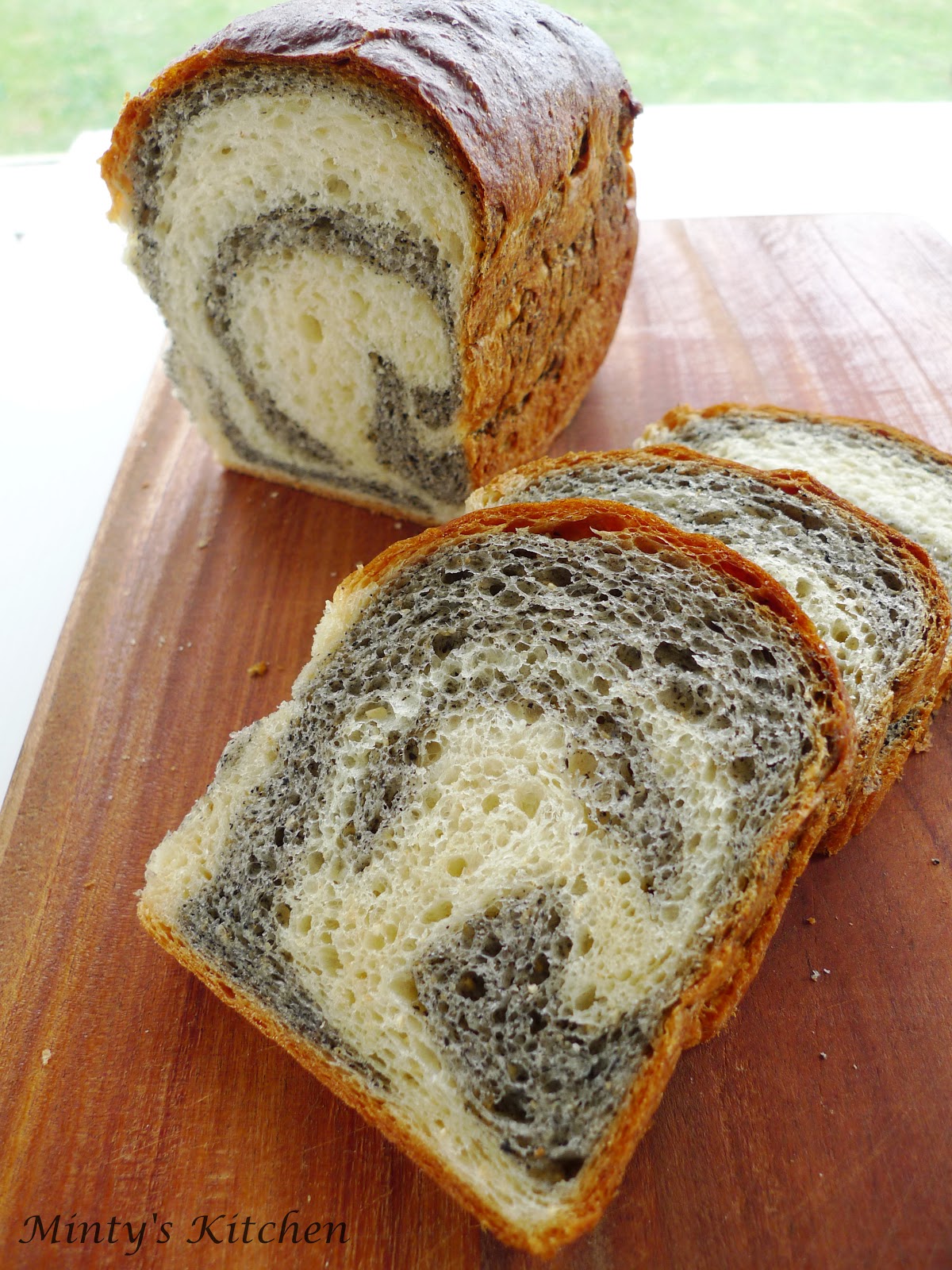 Minty's Kitchen Black Sesame Spiral Bread