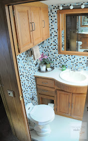RV bathroom transformation - tiled with Smart Tiles :: OrganizingMadeFun.com
