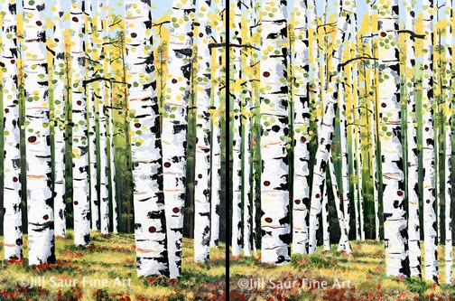 birch tree paintings