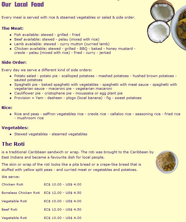 hello grenada, see you later america Grill Master Menu