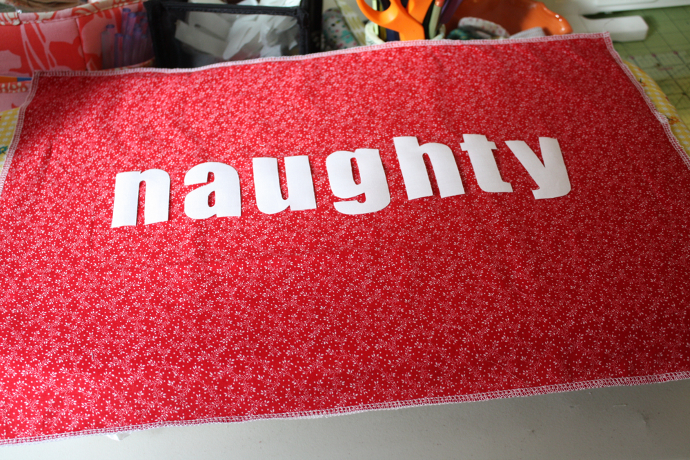 Naughty or Nice pillowHaul out the Holly guest post