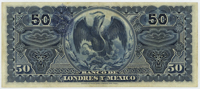 Billetes Mexicanos 50 Pesos Banco de Londres y Mexico