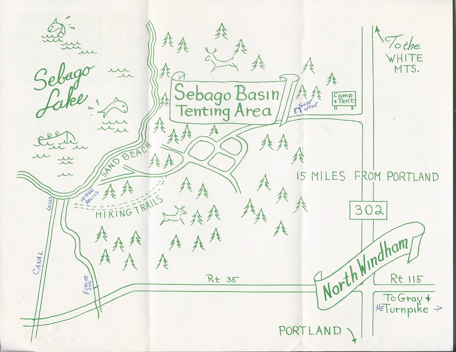 Heirlooms Reunited Vintage Brochure of Sebago Basin Tenting Area