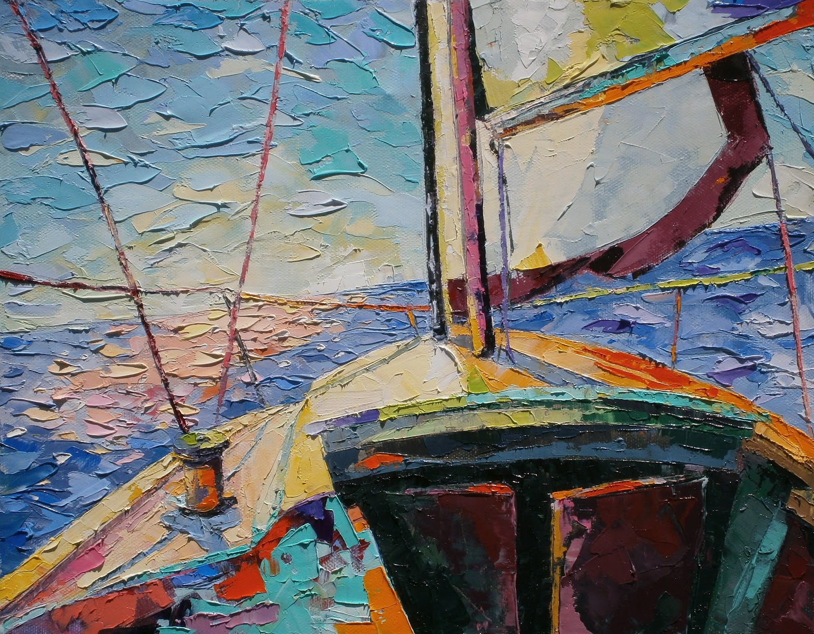 Palette Knife Painters, International Sailboat by Kim McAninch