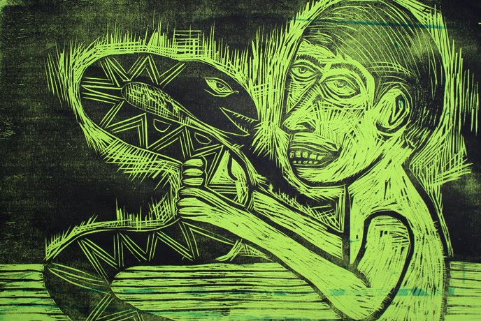 Snake Woodcut