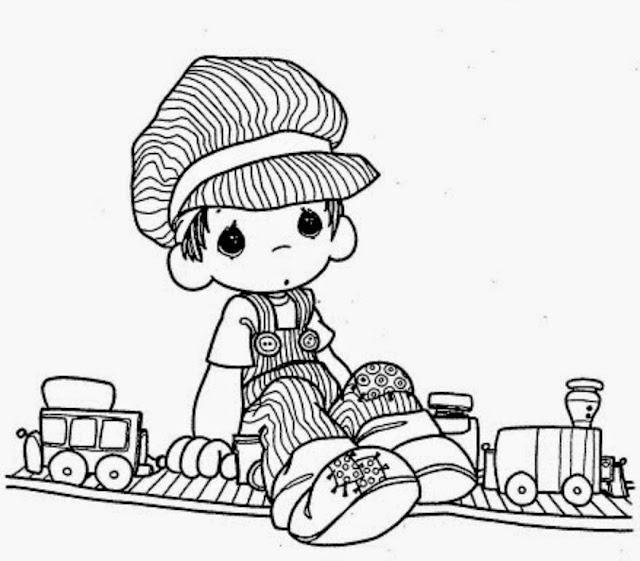 Beautiful Precious Moments Coloring Page for Kids of a Cute Cartoon Colour Drawing HD Wallpaper