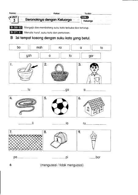BAHASA MELAYU TAHUN 1 Latihan