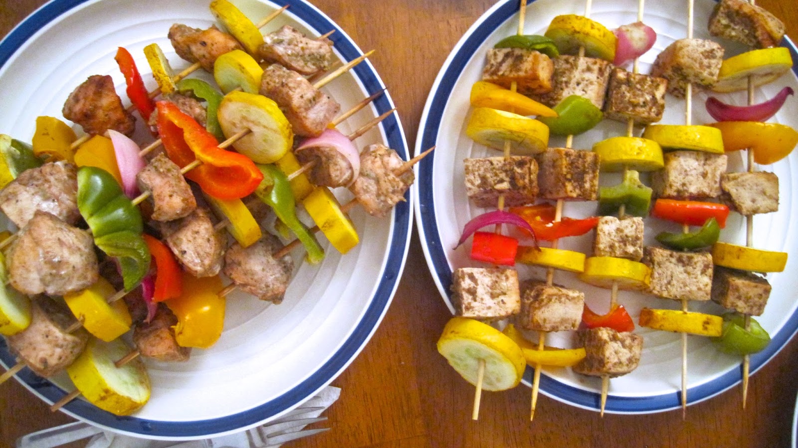 Kvell in the Kitchen Jerk Chicken and Tofu Kebabs