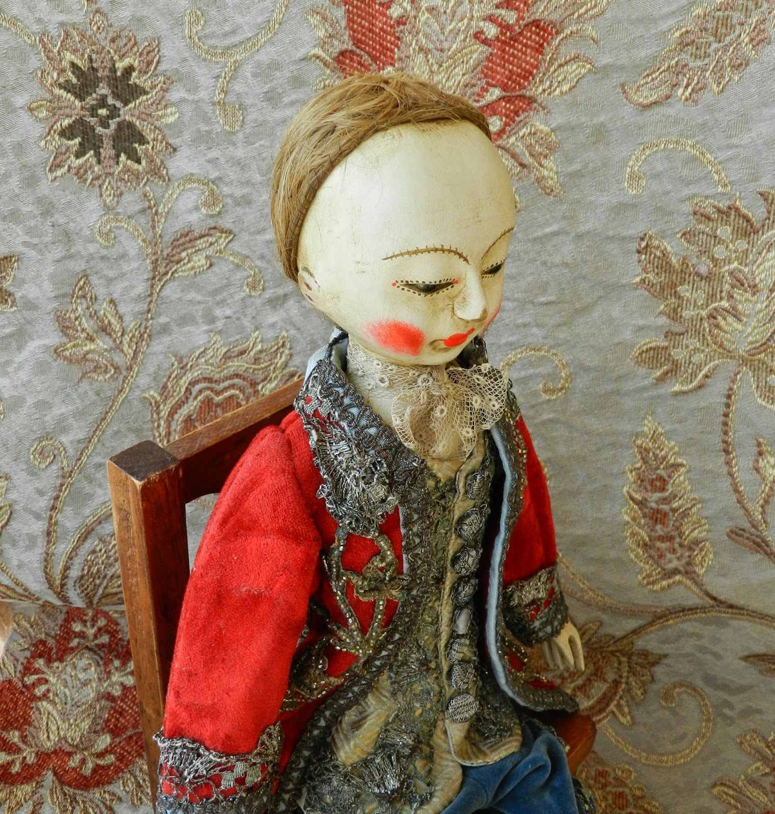 The Old Wooden Sisters Queen Anne doll reproduction , 16" , available