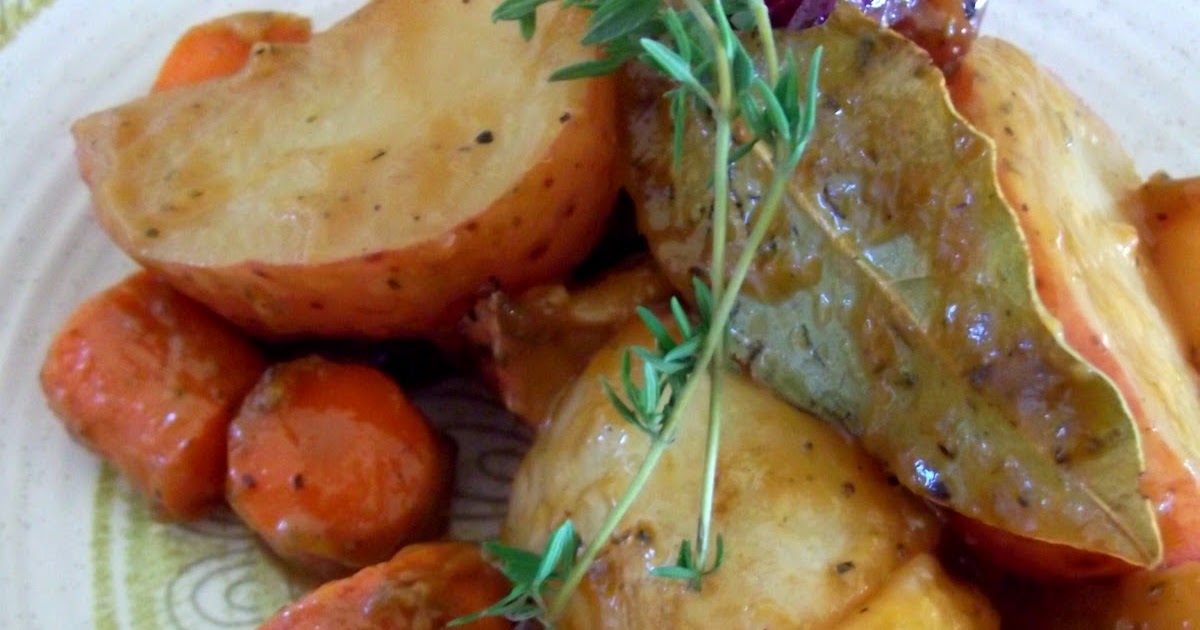 Julia's (Vegan) Kitchen Roasted Veggies in Apricot Thyme Wine Sauce