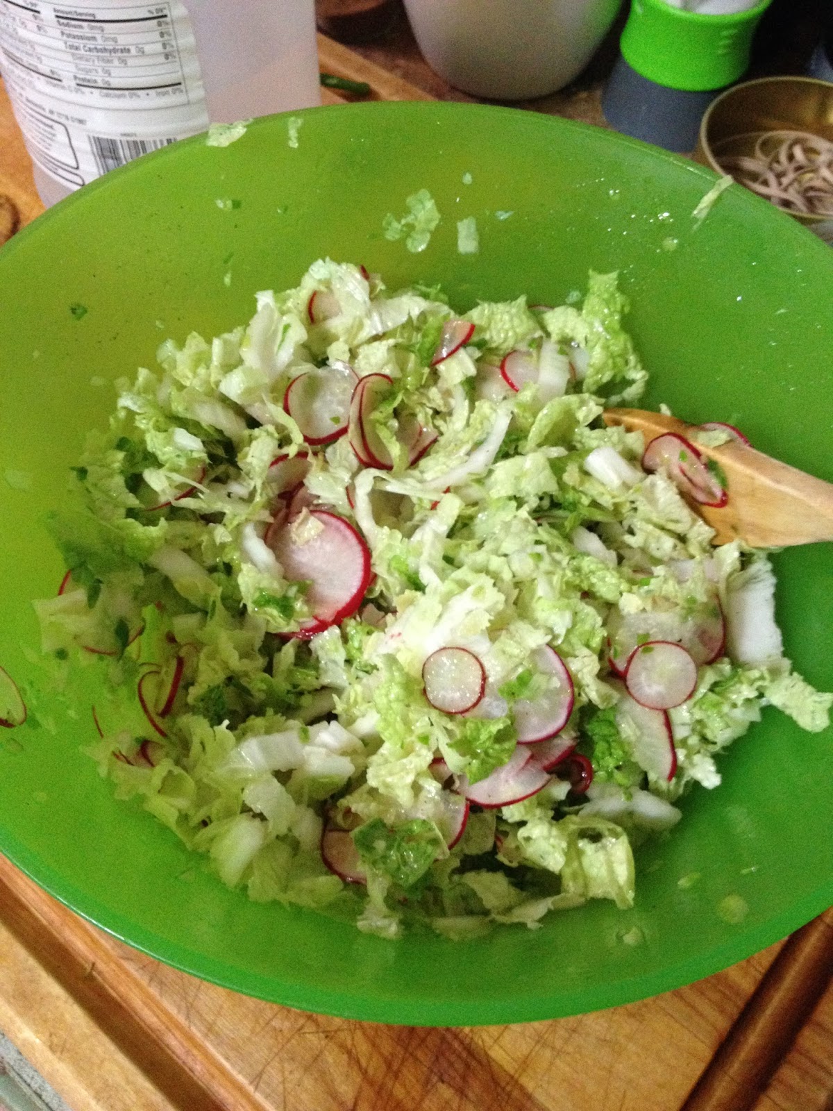 Reluctant Domestic Diva Radish and Cabbage No Mayo Slaw