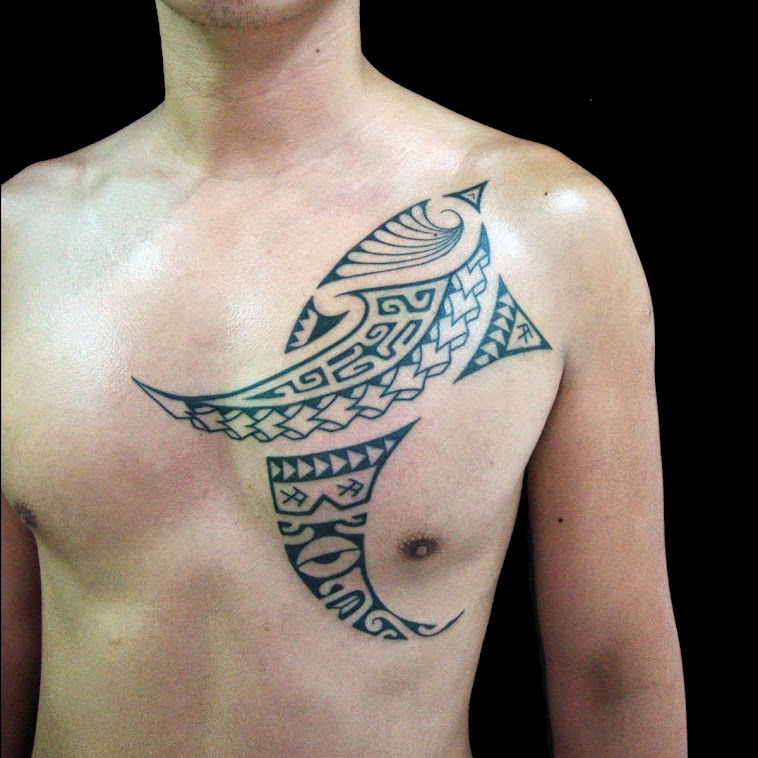polynesian chest tattoo