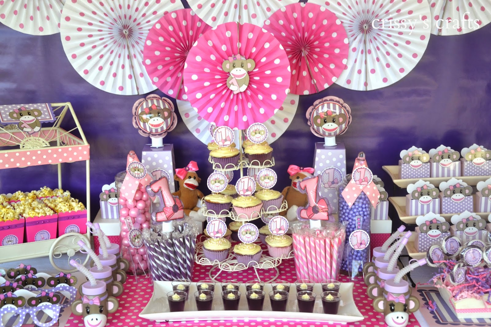 Crissy S Crafts 1st Birthday Miss Sock Monkey Party