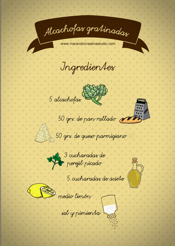 Alcachofas gratinadas: ingredientes