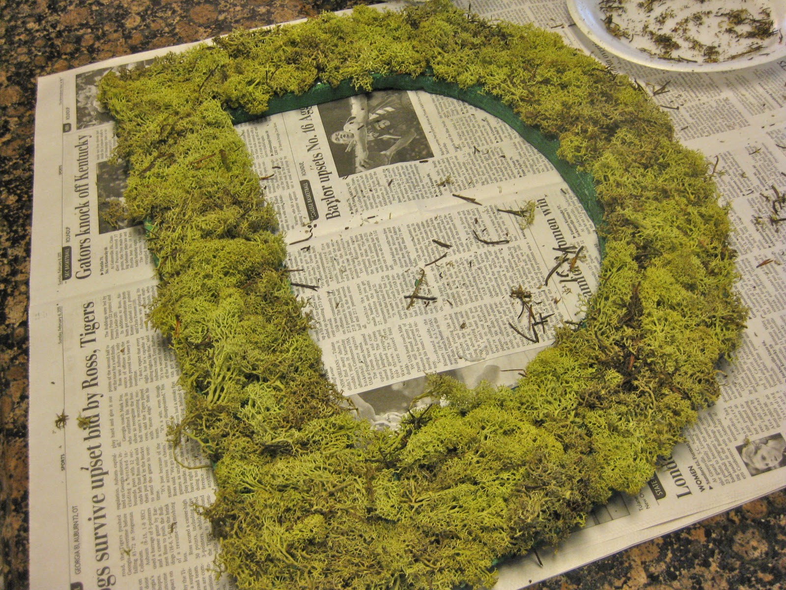 Crafty Couture Moss Covered Initial Wreath