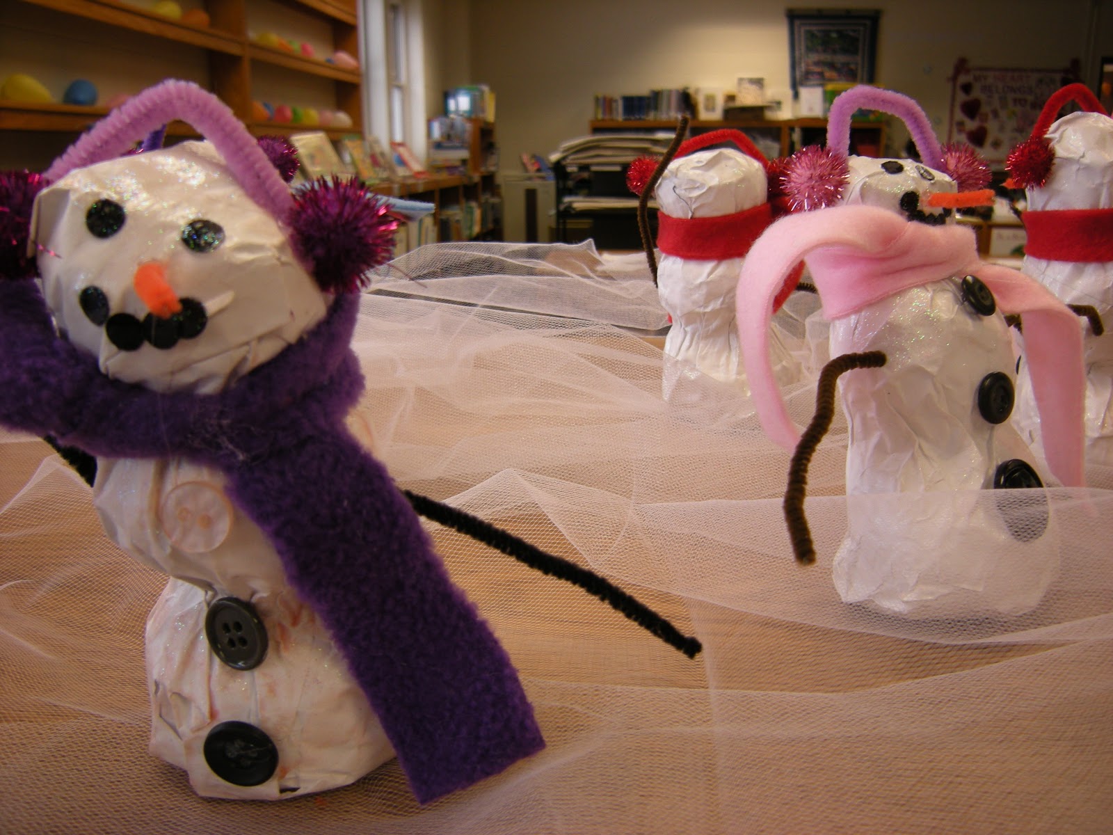 Artolazzi Papier Mache Snowmen by first graders!