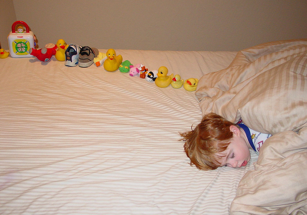 lining up toys