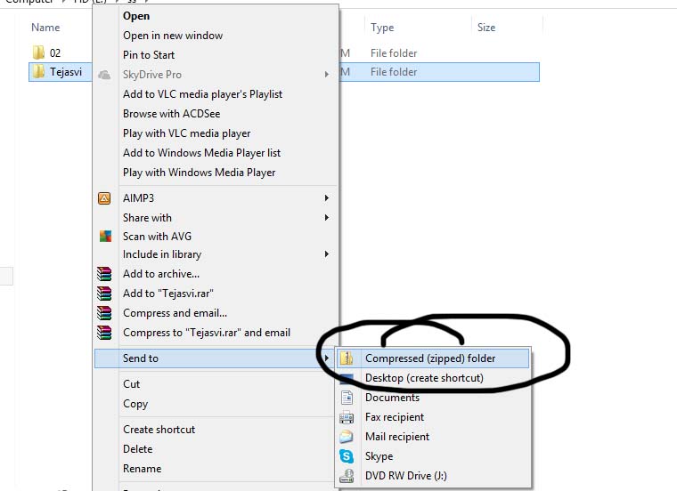 create new zip folder windows 10