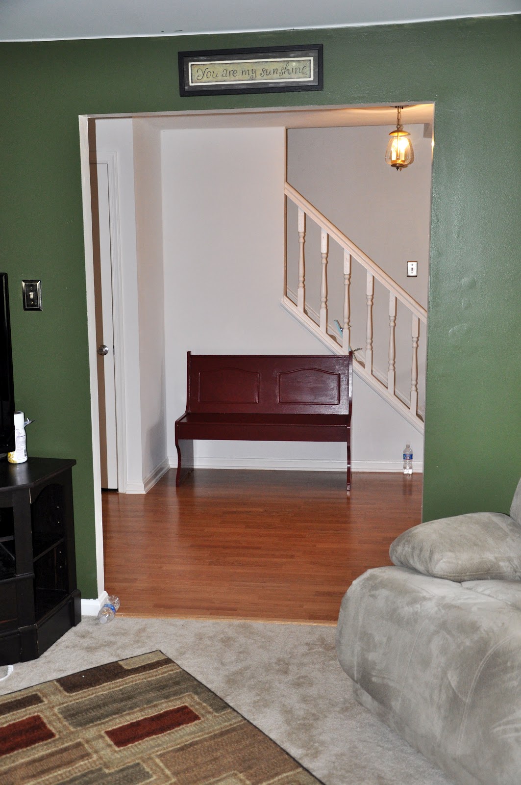 The Adventures of an Air Force Family Red Bench for our Entryway!