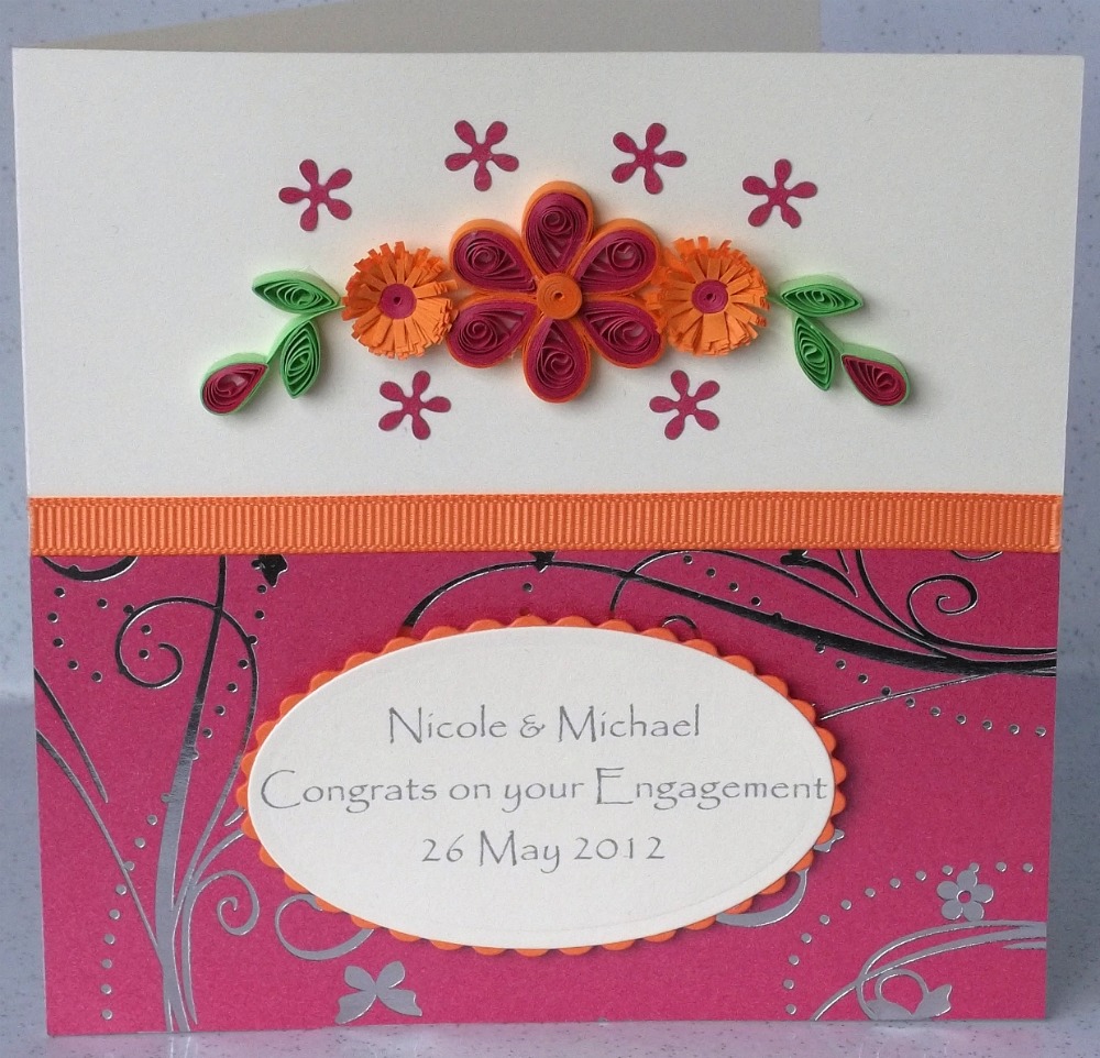 Paper Daisy Cards Quilled Engagement card