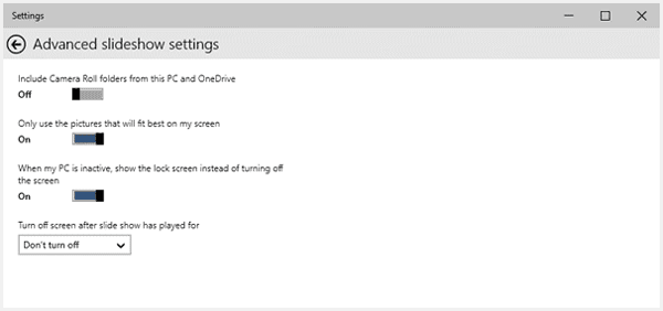 windows 10 advanced slideshow settings windows 10 advanced slideshow settings