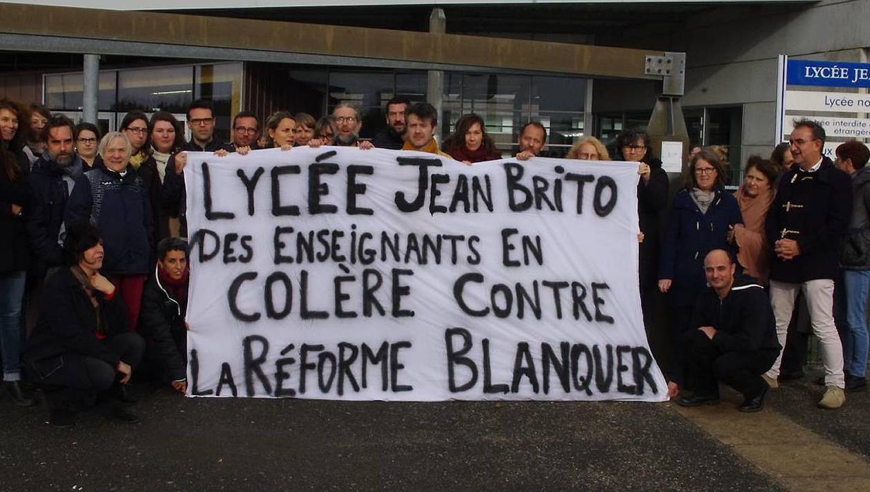 Mobilisation des enseignants du lycée Jean Brito à Bain de Bretagne jeudi 29 nov. 2018 : article OF