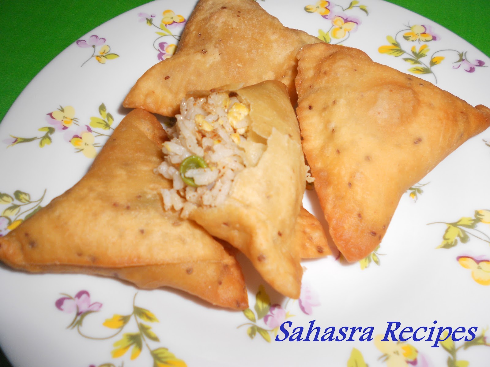 Sahasra Recipes Egg Fried Rice Samosa