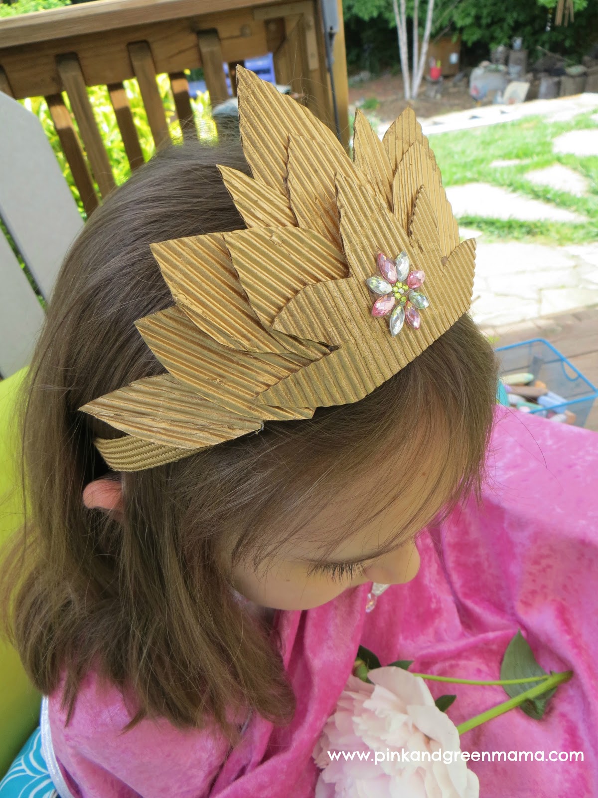 Pink and Green Mama Recycled Crown Craft Inspired By Oz The Great And