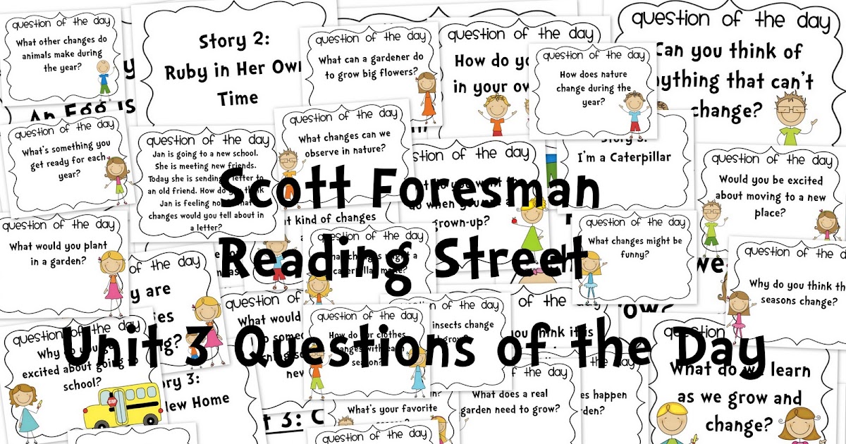 Life in First Grade Unit 3 Reading Street QuestionsFreebie!