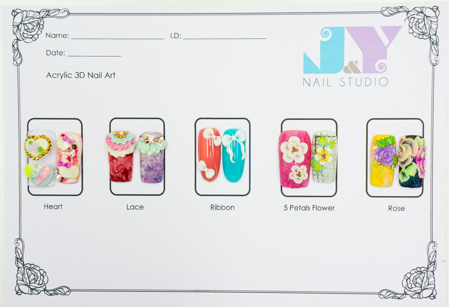 J Nail Studio Worksheets for Students