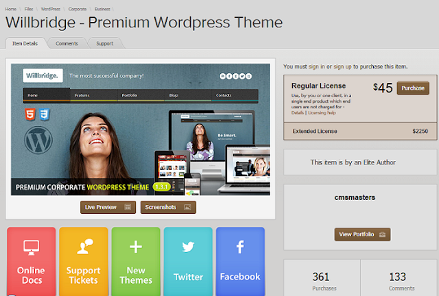 Free Download ThemeForest's Premium WordPress Theme - Willbridge