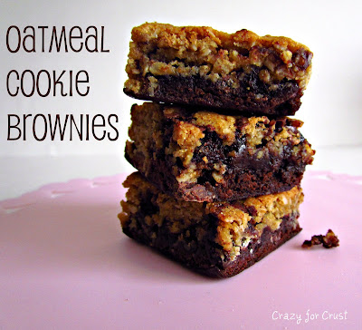stack of oatmeal cookie brownies