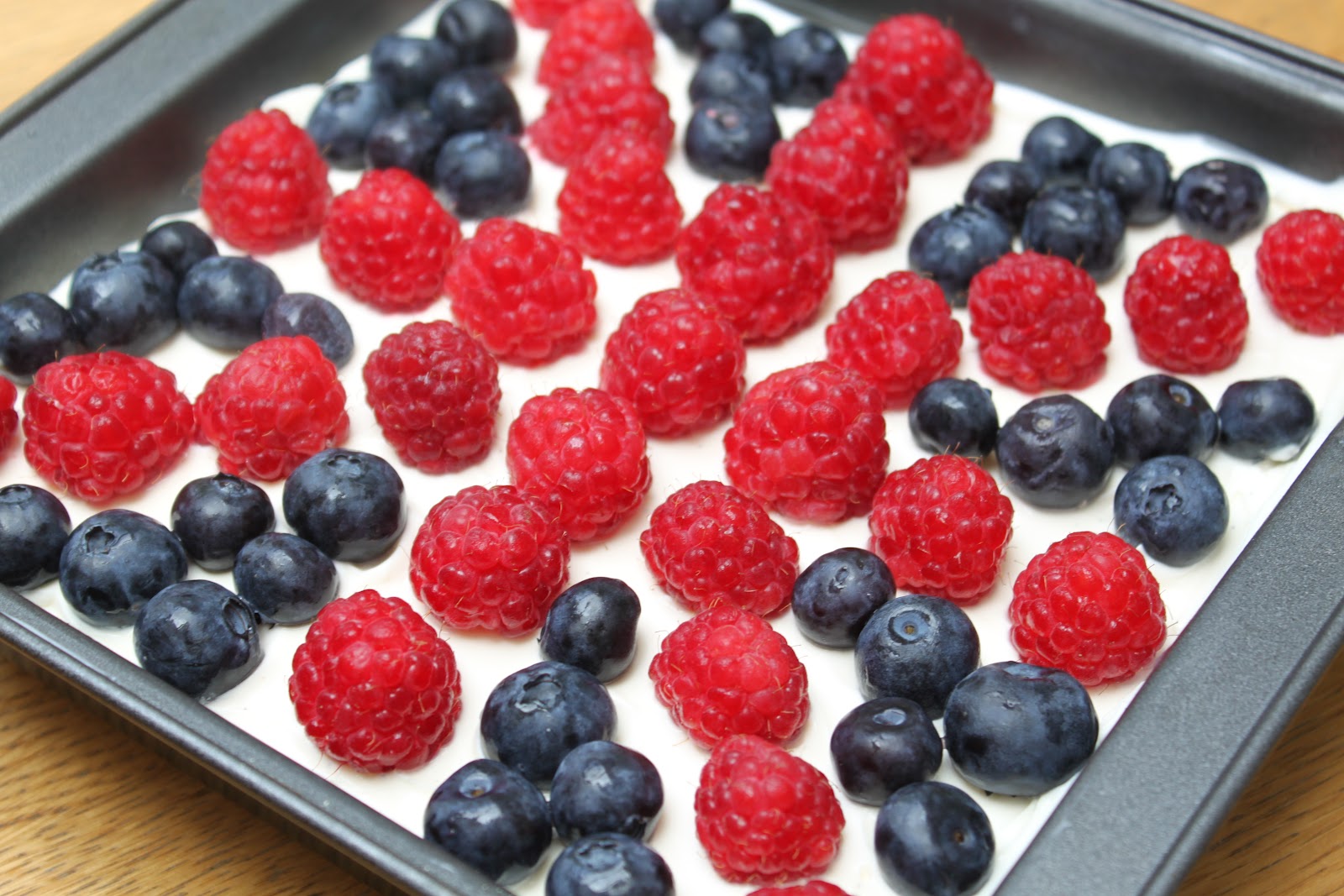 Dine at Mine Jubilee Cheesecake and Red, White and Blue Salad (Apple