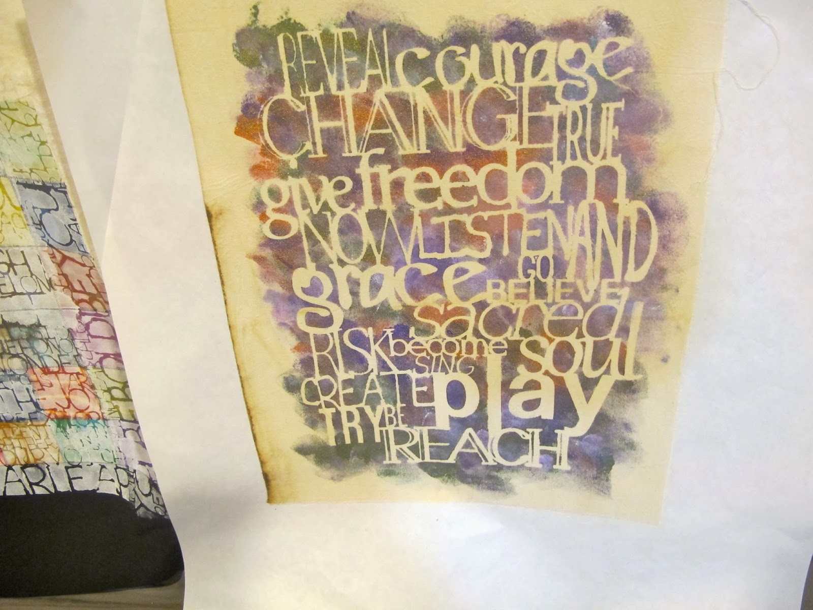 Sharon's Urban Threads Stencil, Fabric, Paint