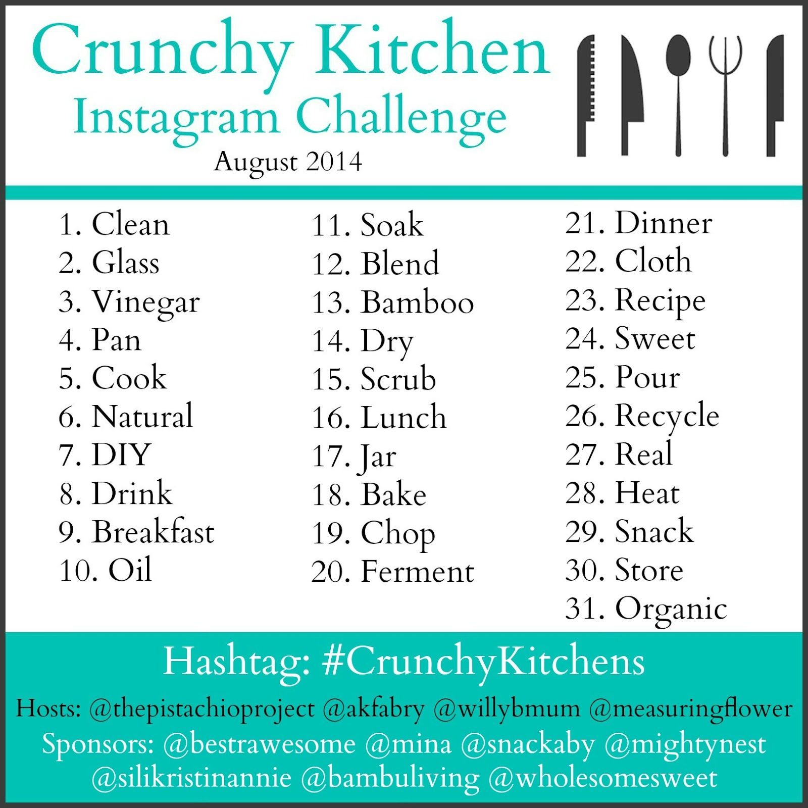 Crunchy Kitchens Instagram Challenge Giveaways
