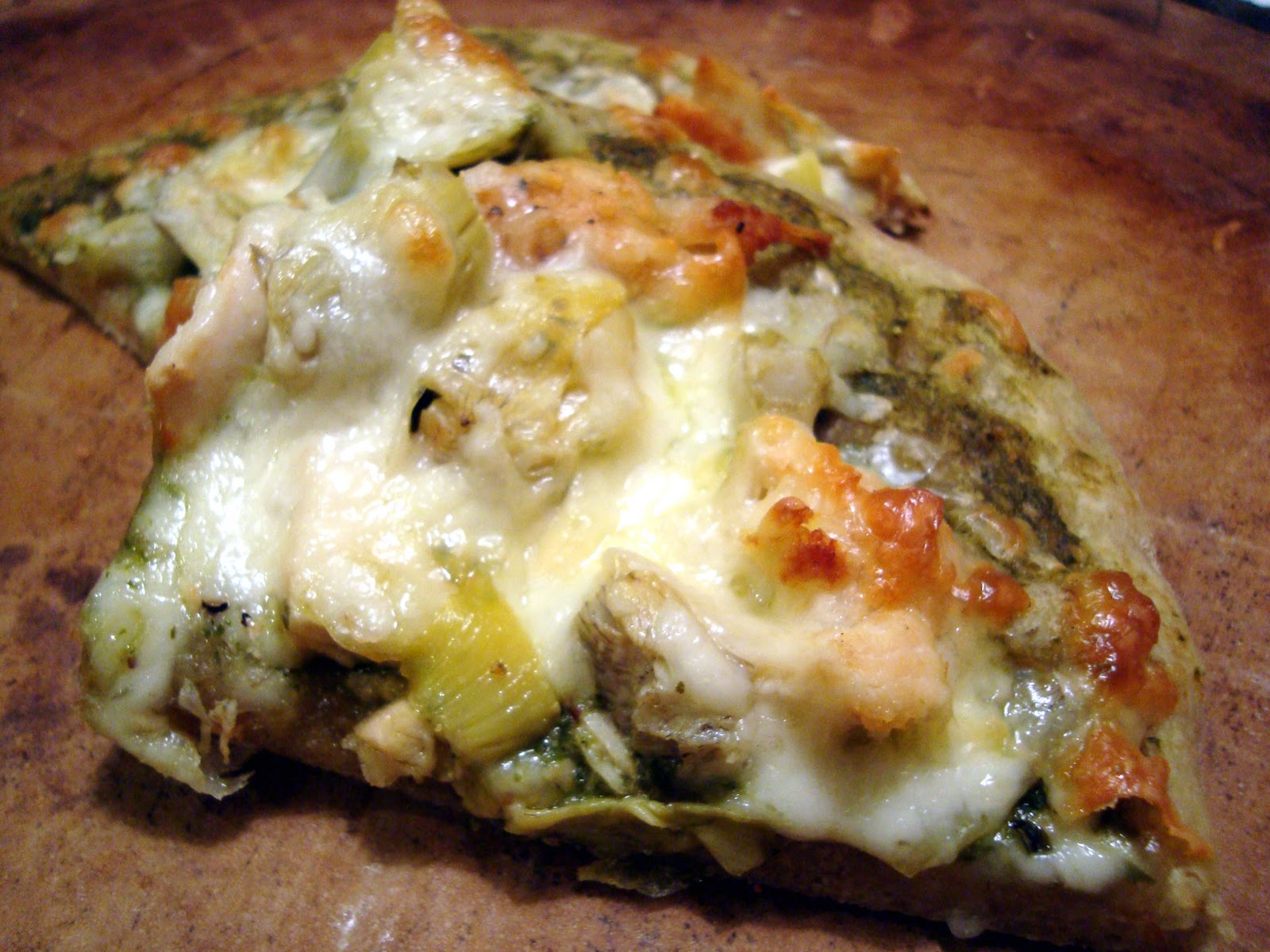 Headspace Chicken and Artichoke Pizza with Pesto