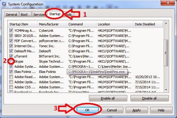 Disable skype autostart
