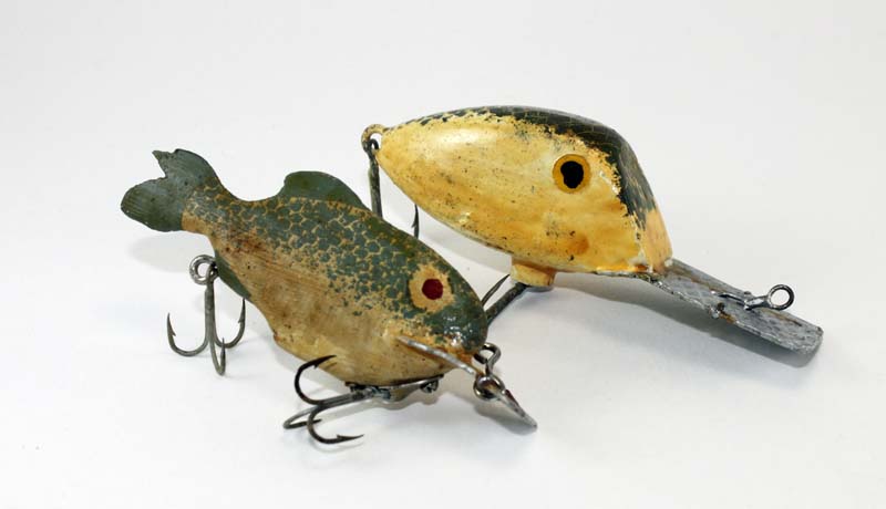 Chance's Folk Art Fishing Lure Research Blog: Pair of Homemade Crankbait  style Fishing Lures