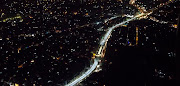 Metro Bus Elevated Portion Night View (metro bus lahore elevated portion night view)