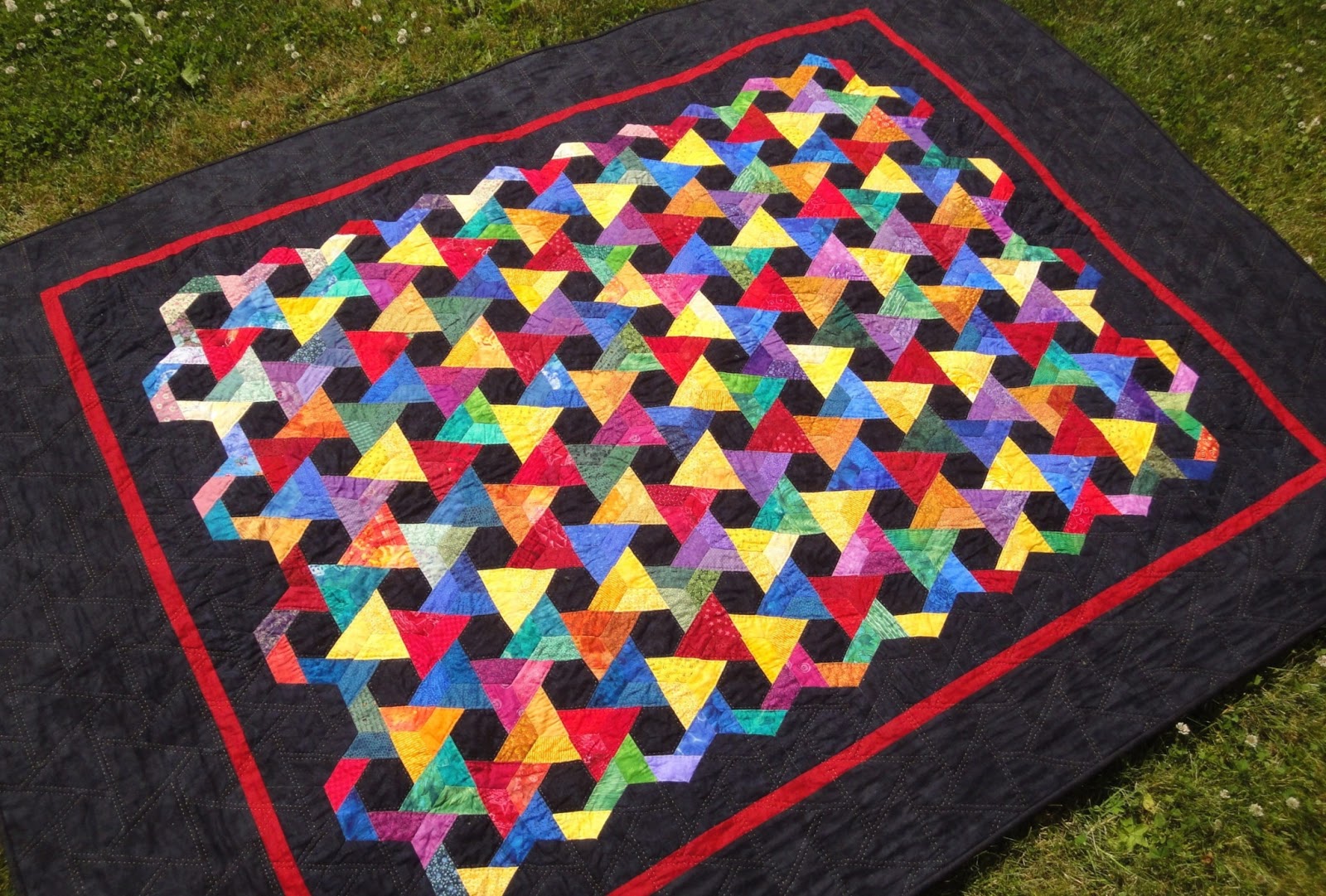 Hexagon Alley Hexagons to triangles quilt