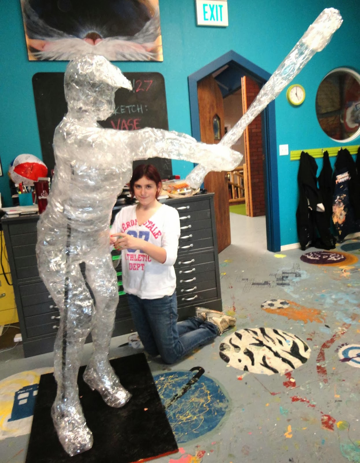 Upper Room Arts Packing Tape Body Sculptures