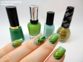 St Patrick's Day Green Week Nail Art using Revlon, Sally Hansen, Barry M and Nicole by OPI