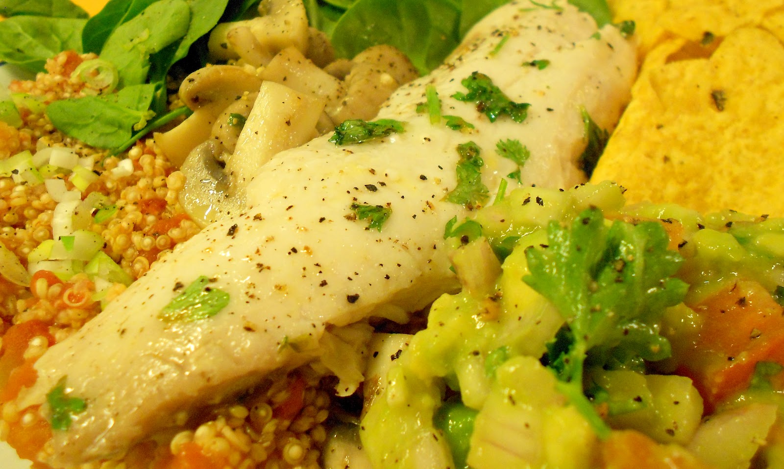 Pippa's food blog Tilapia with Tomato Quinoa and Guacamole