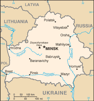 Biélorussie Carte Pays Département