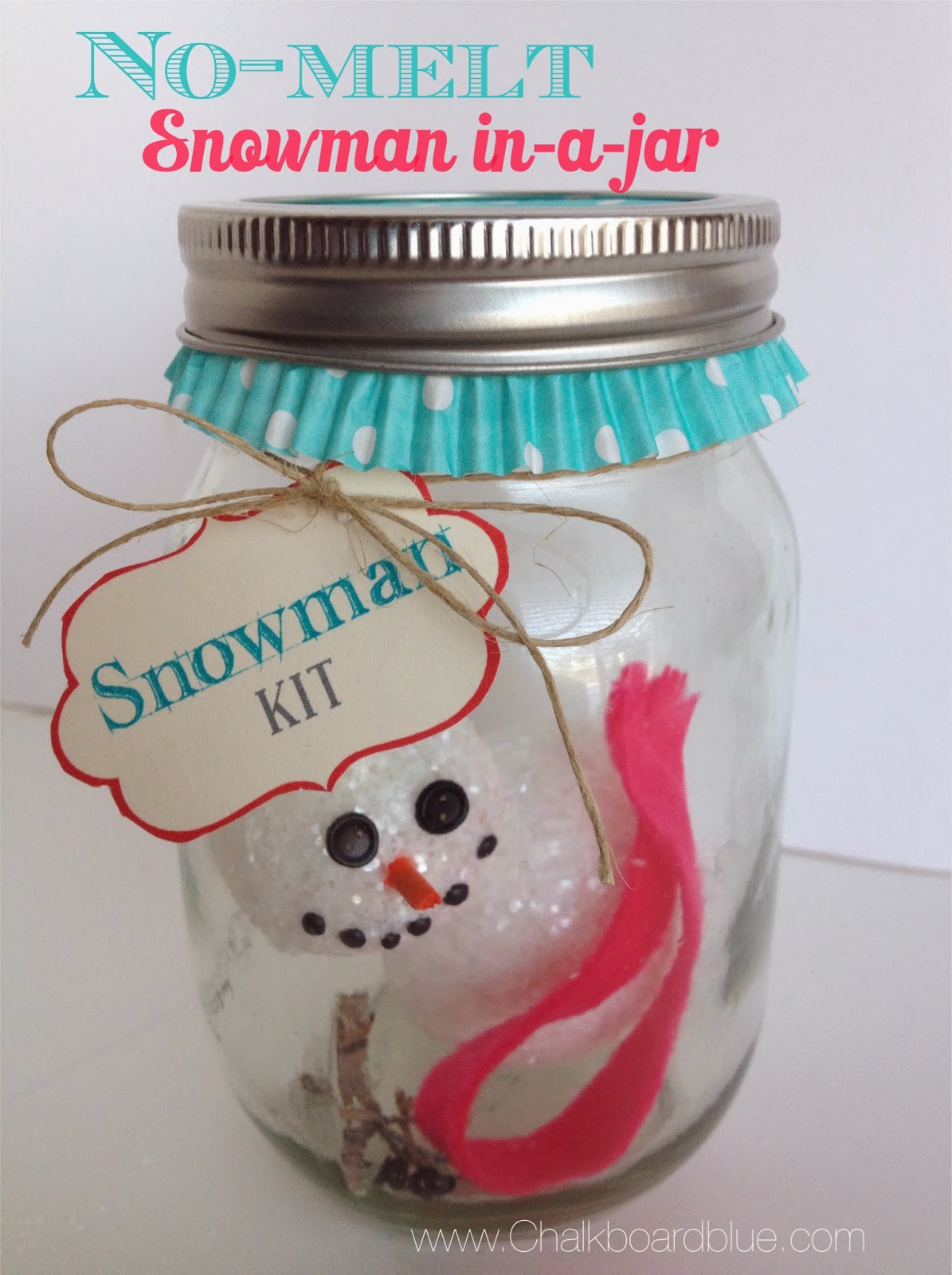 Chalkboard Blue: Snowman in a Jar
