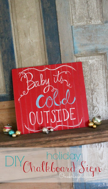 Baby It's Cold Outside Colored Chalkboard Sign