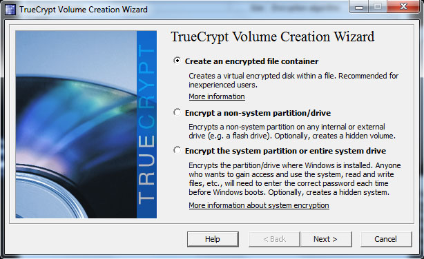 TrueCrypt - Volume Creation Wizard
