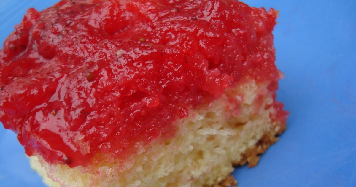 Cupcake with Sprinkles Strawberry Upside Down Cake