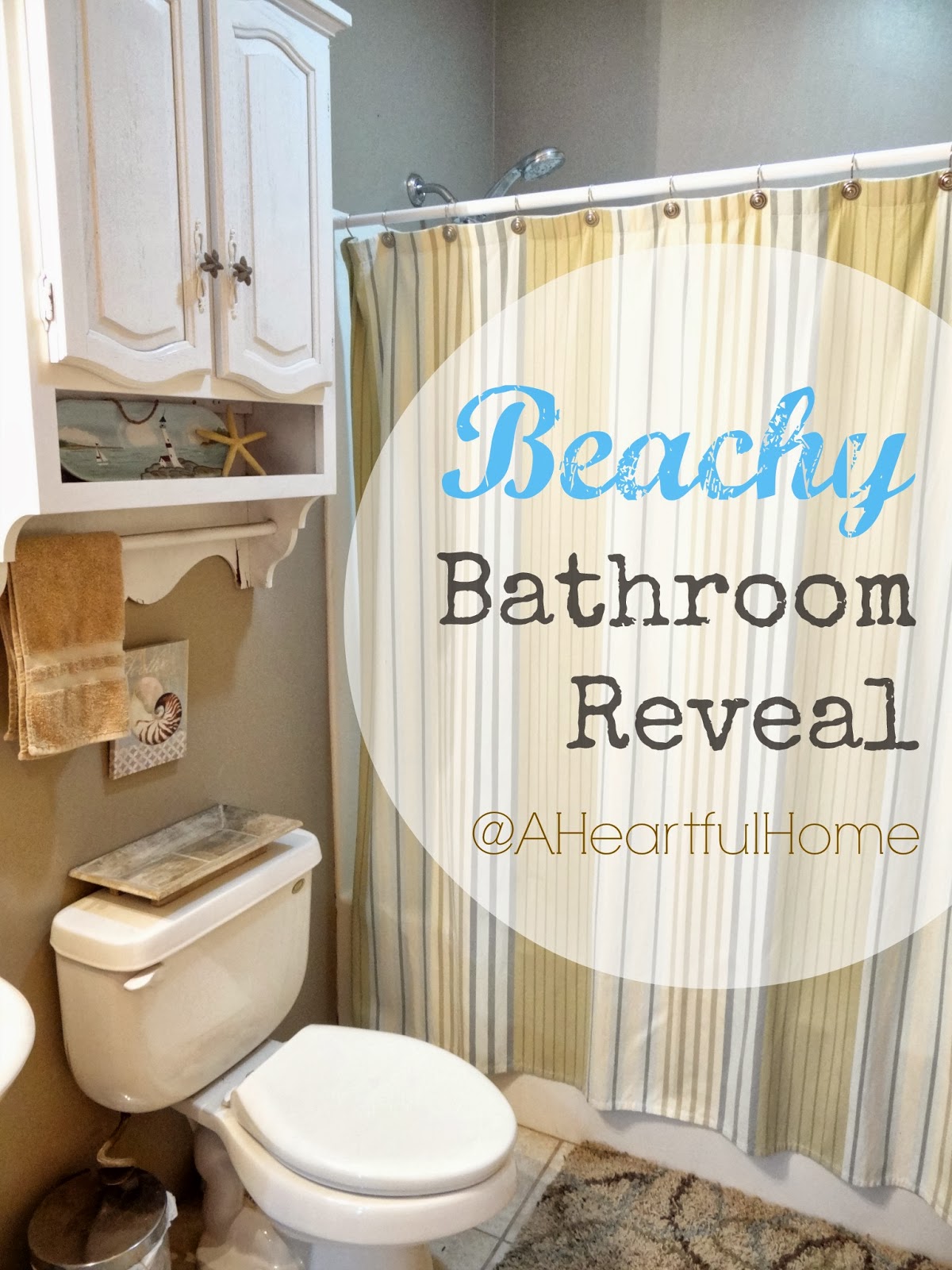 A Heartful Home {31 Days of Coastal Style} Beachy Bathroom On a Budget