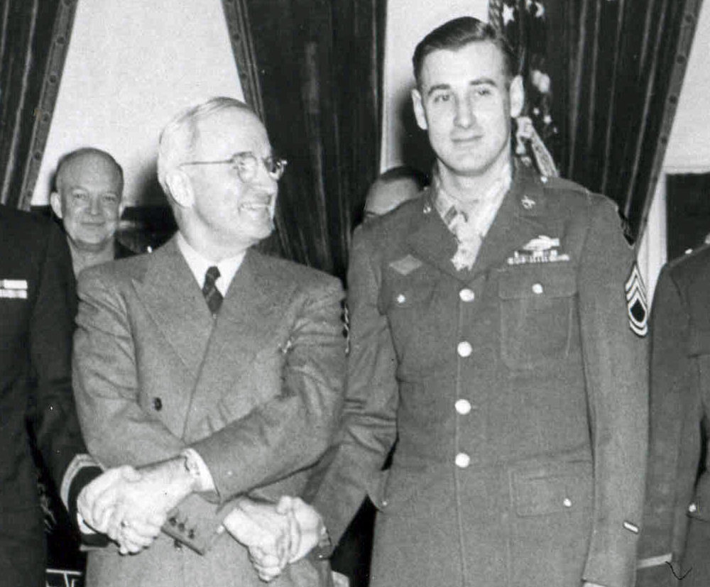 Vernon McGarity in 1945 with President Harry S. Truman